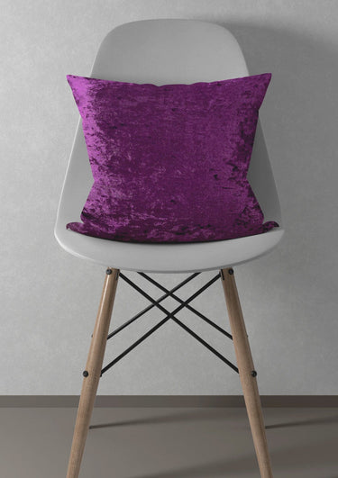 Purple Crushed Velvet Cushion Covers | CovermyCushion 45x45cm / Purple / No thanks - cover only